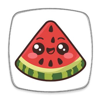 Mignonne tranche de pastèque - Magnet carré - blanc - Devant