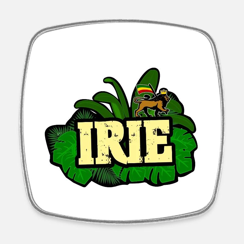 Reggae Irie - Magnet carré - blanc