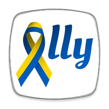 Ukraine Ally Loop - Square fridge magnet - white - Front
