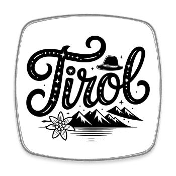 Tirol - Souvenir Design - Viereckiger Kühlschrankmagnet - Weiß - Vorne