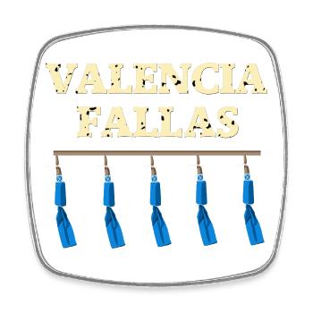 Valencia Fallas Traca - Viereckiger Kühlschrankmagnet - Weiß - Vorne