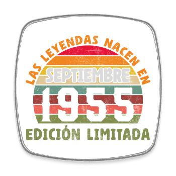 Septembre 1955 Vintage Cadeau d’anniversaire - Magnet carré - blanc - Devant