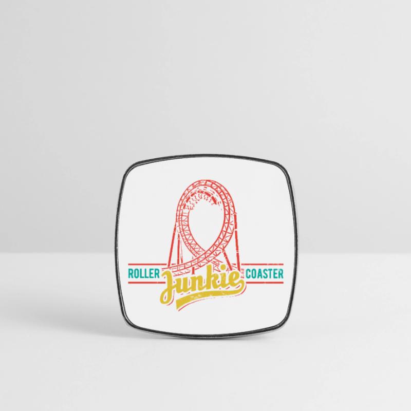 Rollercoaster Junkie - Roller Coaster - Loop Square fridge magnet