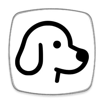 Cute Dog - Outline, Silhouette - Square fridge magnet - white - Front