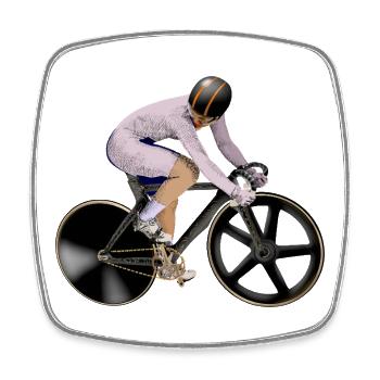 Cycling - Square fridge magnet - white - Front