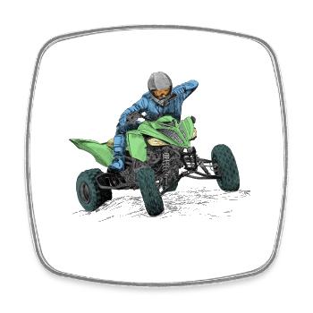 Quad - Viereckiger Kühlschrankmagnet - Weiß - Vorne
