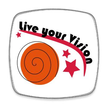 Live your Vision - Viereckiger Kühlschrankmagnet - Weiß - Vorne