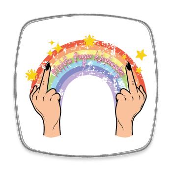 Middle Finger Wednesday - Square fridge magnet - white - Front