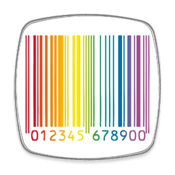 Code-barres gay - Magnet carré - blanc - Devant