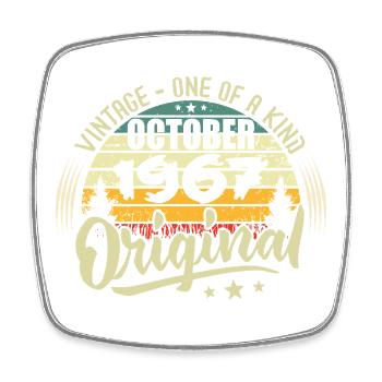 Cadeau Anniversaire Octobre 1967 - Magnet carré - blanc - Devant
