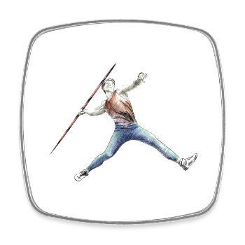 Javelin throw - Square fridge magnet - white - Front