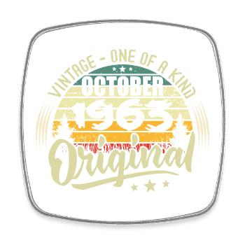 Cadeau Anniversaire Octobre 1963 - Magnet carré - blanc - Devant