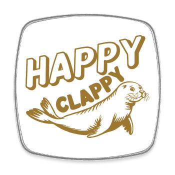 Happy Seal Cartoon Illustration - Square fridge magnet - white - Front