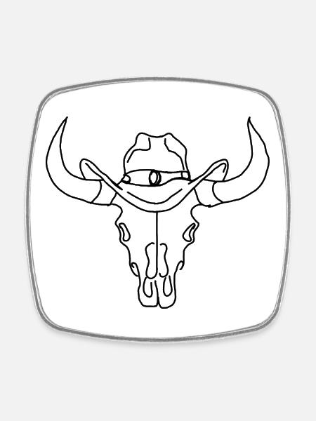 bull - Square fridge magnet - white