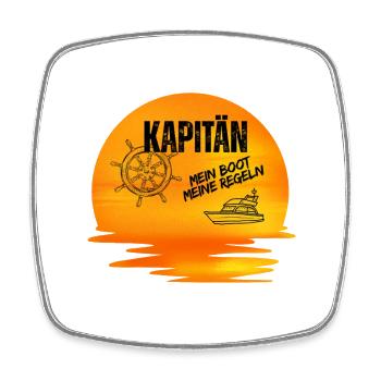 Kapitän Spruch Sonnenuntergang Design - Viereckiger Kühlschrankmagnet - Weiß - Vorne
