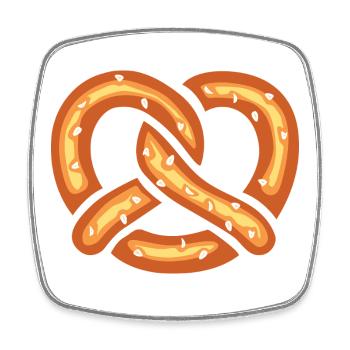 Lustige Brezel Cartoon Illustration - Viereckiger Kühlschrankmagnet - Weiß - Vorne