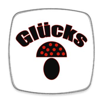 Gluckspilz - Modernes Talisman & Glücks - Viereckiger Kühlschrankmagnet - Weiß - Vorne