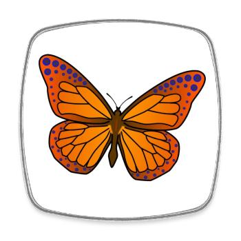 Vivid Butterfly Wings Illustration - Square fridge magnet - white - Front