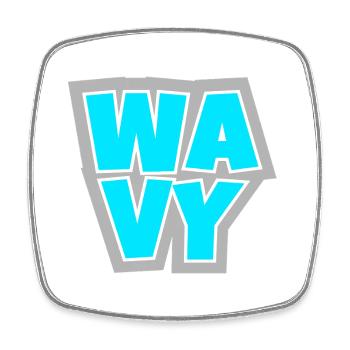 WAVY - locker, cool und immer im Flow. - Viereckiger Kühlschrankmagnet - Weiß - Vorne