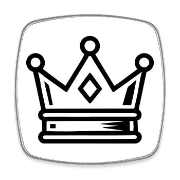 Krone Symbol Icon - Viereckiger Kühlschrankmagnet - Weiß - Vorne