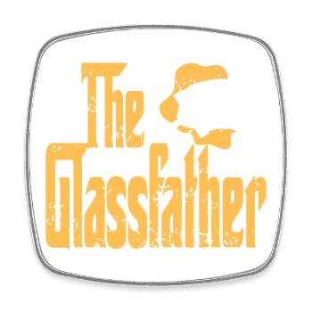 The Glassfather Funny Glazier Dad Humor - Viereckiger Kühlschrankmagnet - Weiß - Vorne
