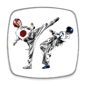 Junge Kampfsportler Taekwondo - Viereckiger Kühlschrankmagnet - Weiß - Vorne
