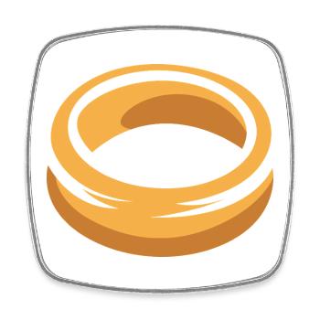 Golden Ring Cartoon Illustration - Square fridge magnet - white - Front