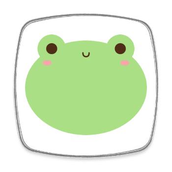 Adorable Kawaii Frog Character Design - Square fridge magnet - white - Front