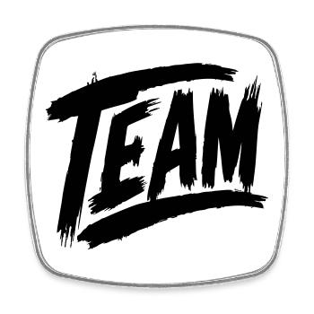 Team Schriftzug - Viereckiger Kühlschrankmagnet - Weiß - Vorne