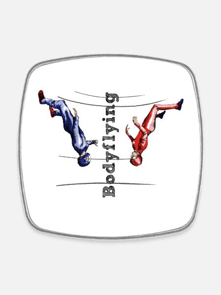 Bodyflying - Viereckiger Kühlschrankmagnet - Weiß