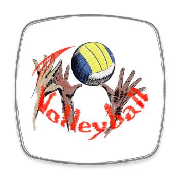 Volley-ball - Magnet carré - blanc - Devant
