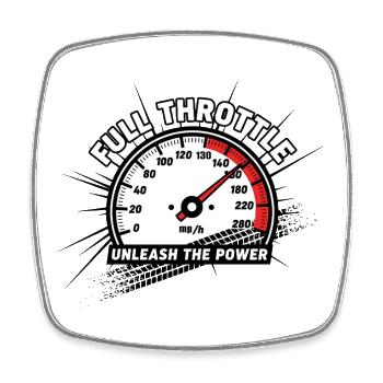 Full Throttle: Unleash The Power - Square fridge magnet - white - Front