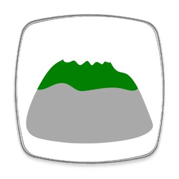 Minimalist Mountain Landscape Design - Square fridge magnet - white - Front