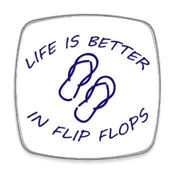 LIFE IS BETTER IN FLIP FLOPS - Square fridge magnet - white - Front