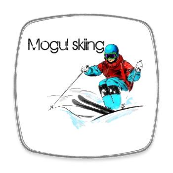 Mogul skiing - Square fridge magnet - white - Front