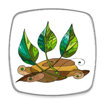 leaves - Square fridge magnet - white - Front
