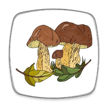 fungi - Square fridge magnet - white - Front