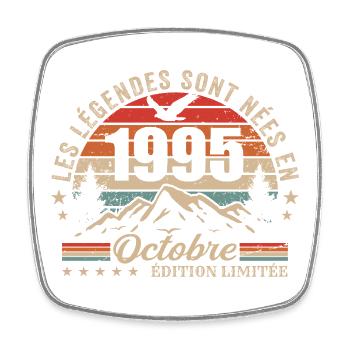 October 1995 Birthday Gift 1995 October 1995 - Square fridge magnet - white - Front