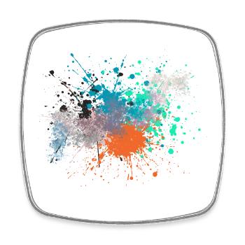 Explosion de couleurs Design inspiré de l’art - Magnet carré - blanc - Devant