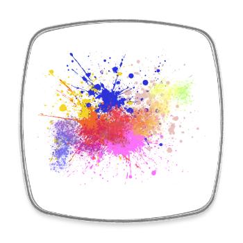 Farbige Farbspritzer Kunst Design - Viereckiger Kühlschrankmagnet - Weiß - Vorne