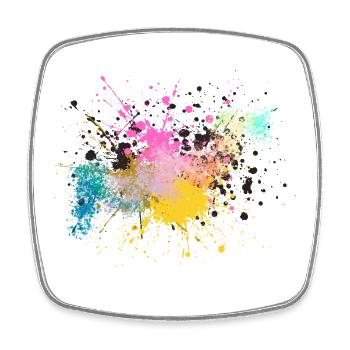 Colorful Paint Splash Design - Square fridge magnet - white - Front