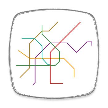 Wiener U-Bahnnetz neu Zukunft U5 - Viereckiger Kühlschrankmagnet - Weiß - Vorne