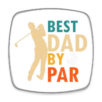 Best Dad By Par Funny Golf Saying - Viereckiger Kühlschrankmagnet - Weiß - Vorne