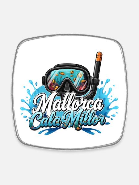 Tauchtraum Cala Millor - Viereckiger Kühlschrankmagnet - Weiß