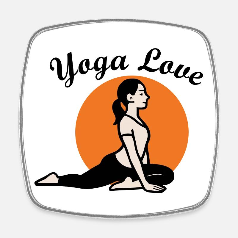 Yoga Amour - Magnet carré - blanc