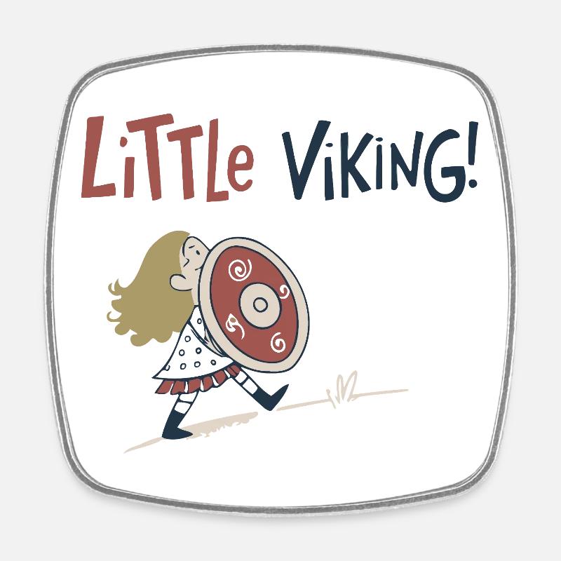 Petit Viking Aventure - Magnet carré - blanc