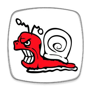 Snail Evil Angry Attack Teeth Grinding Sour - Square fridge magnet - white - Front