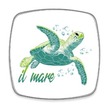 Il mare - Sea Turtle Ocean - Square fridge magnet - white - Front