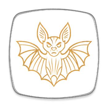 Golden Bat Lines Design - Square fridge magnet - white - Front