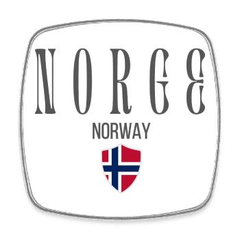 Norwegian pride, minimalist sleek design - Square fridge magnet - white - Front